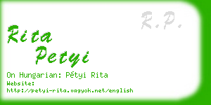 rita petyi business card